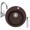 Zlewozmywak Franke ROG 610 ciemny brąz + bateria FC 650 + dozownik FD 300